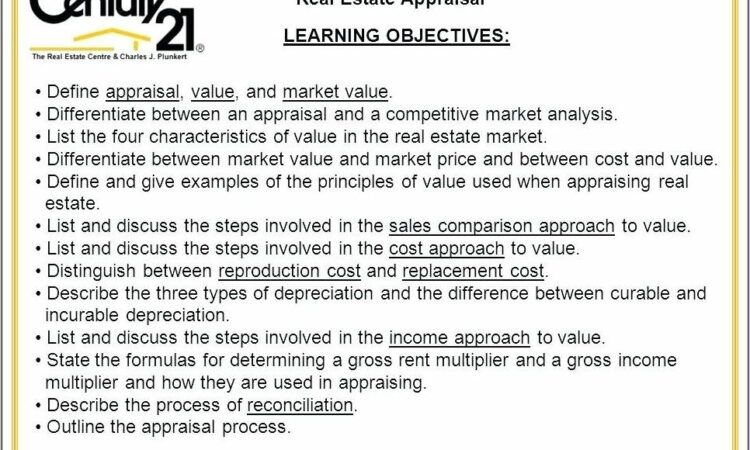 Real Estate Market Appraisal Letter Example