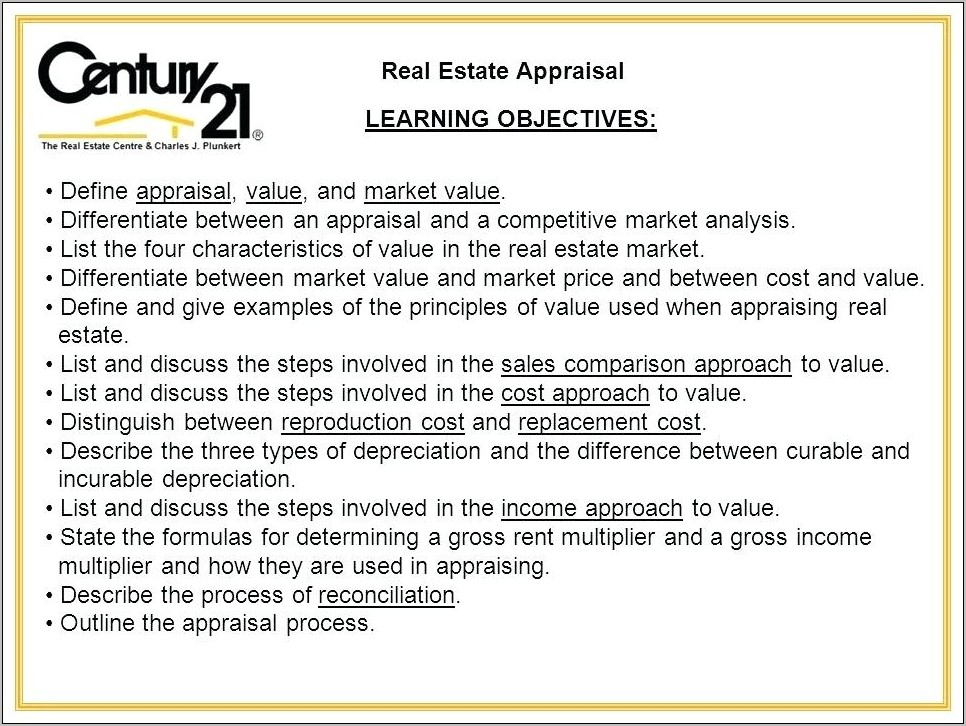 Real Estate Market Appraisal Letter Example