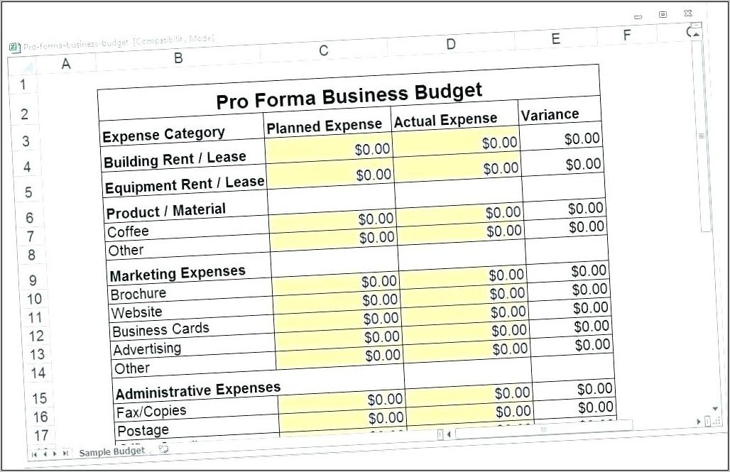 Real Estate Pro Forma Example