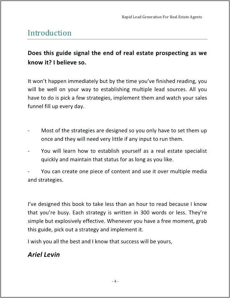 Real Estate Proposal Letter Template