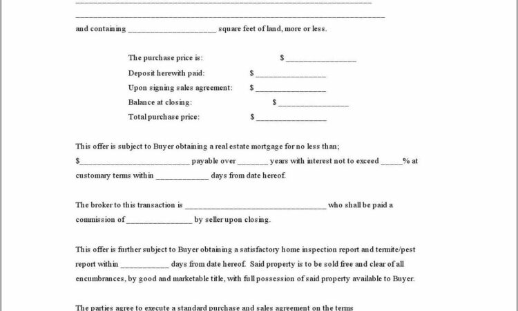 Real Estate Purchase Offer Form