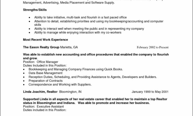 Real Estate Resume Format