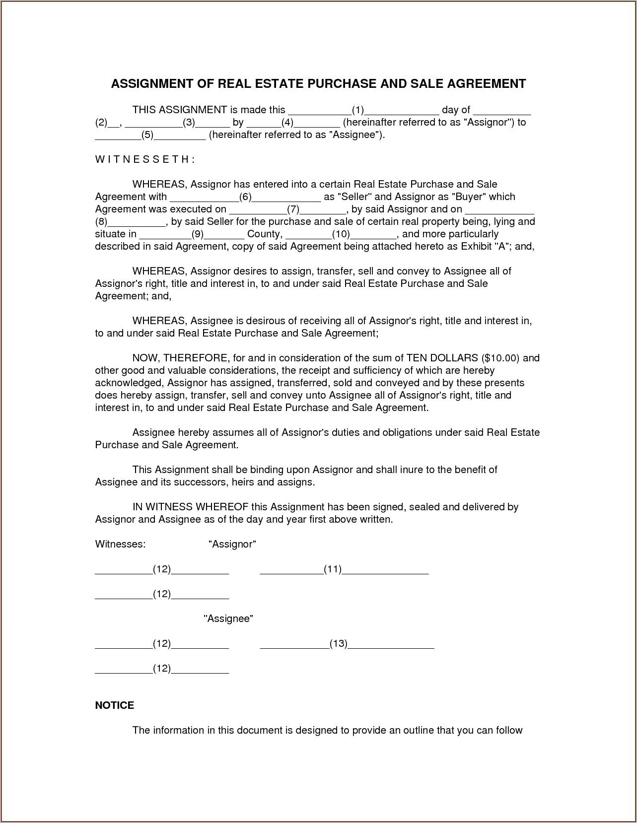 Real Estate Sale Contract Template