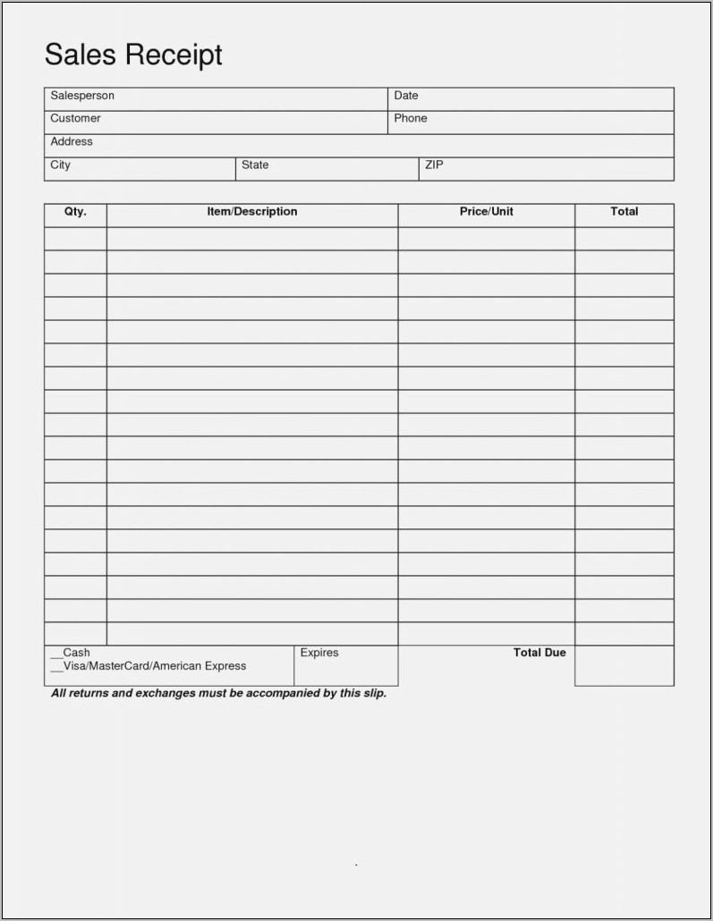 Receipt Book Template Free Download