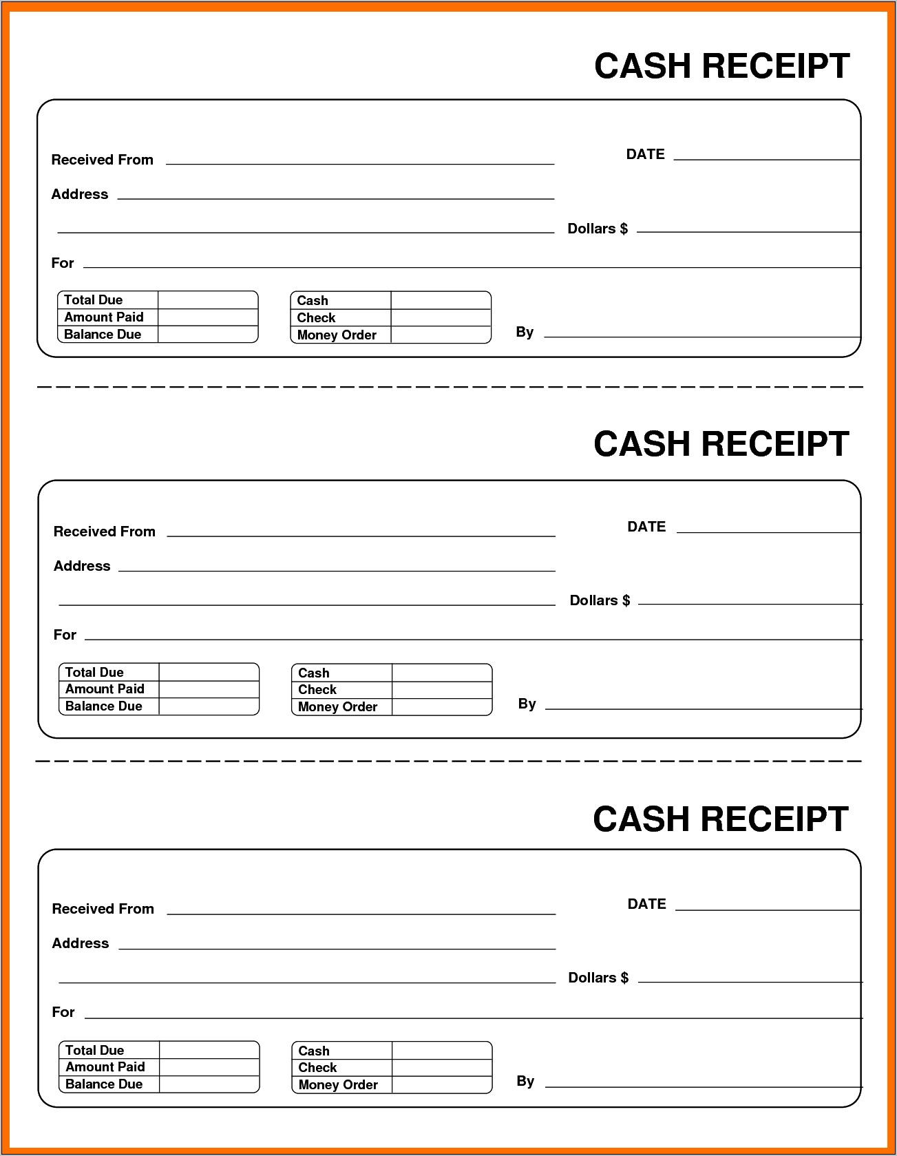 Receipt Template Free Word
