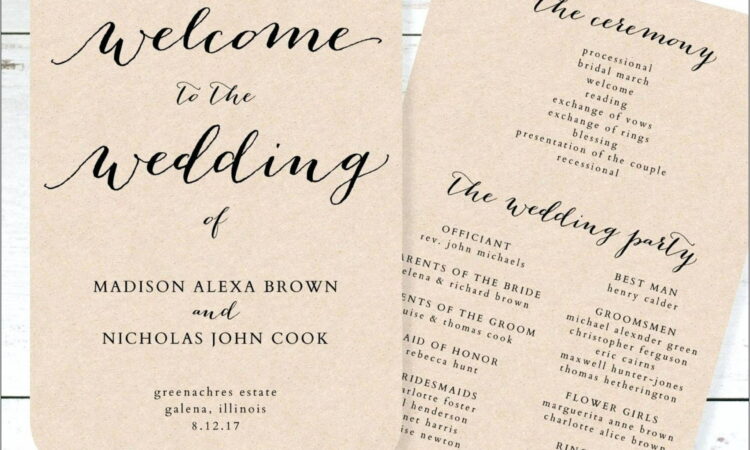 Reception Program Template Free