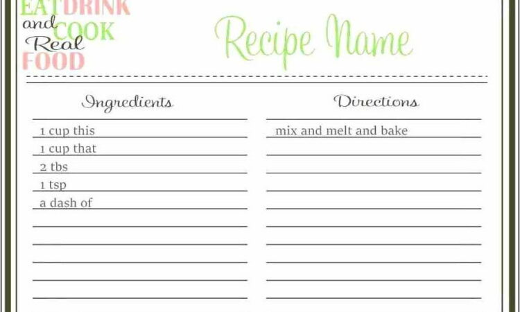 Recipe Template For Mac Pages