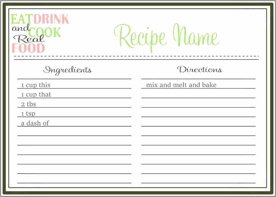 Recipe Template For Mac Pages