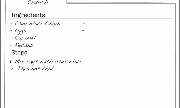 Recipe Template For Pages