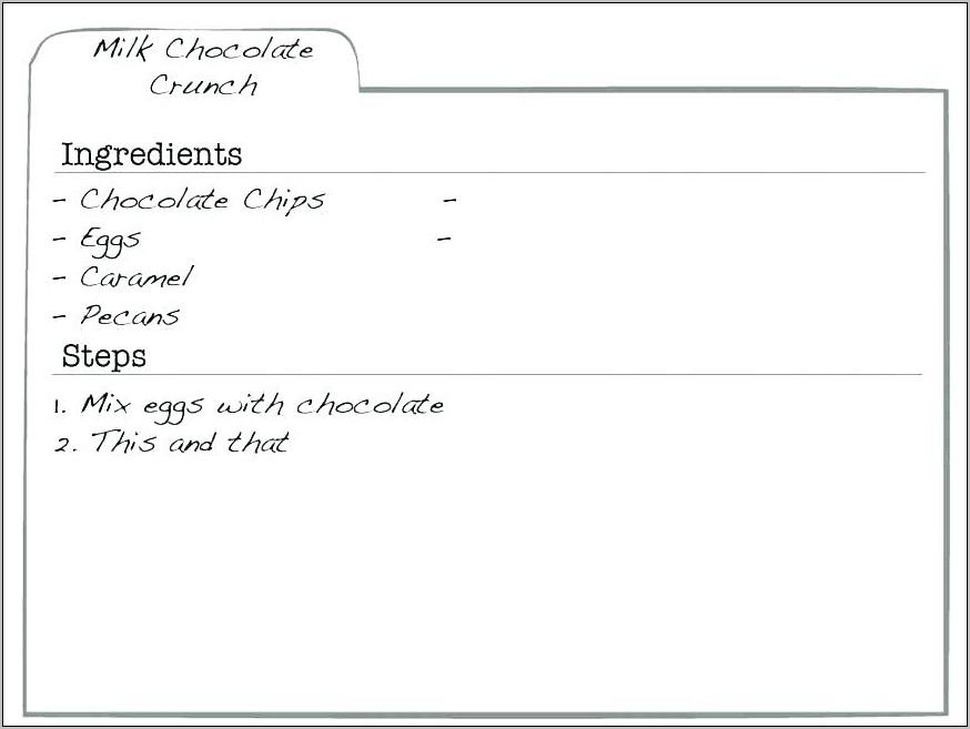 Recipe Template For Pages