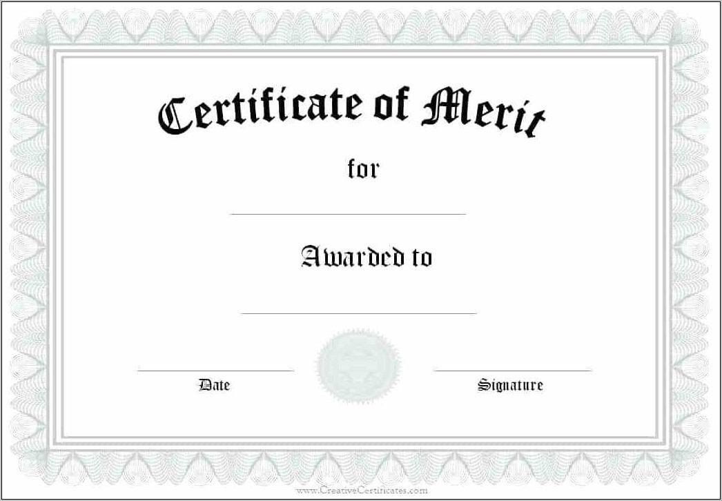 Recognition Award Certificate Templates Free