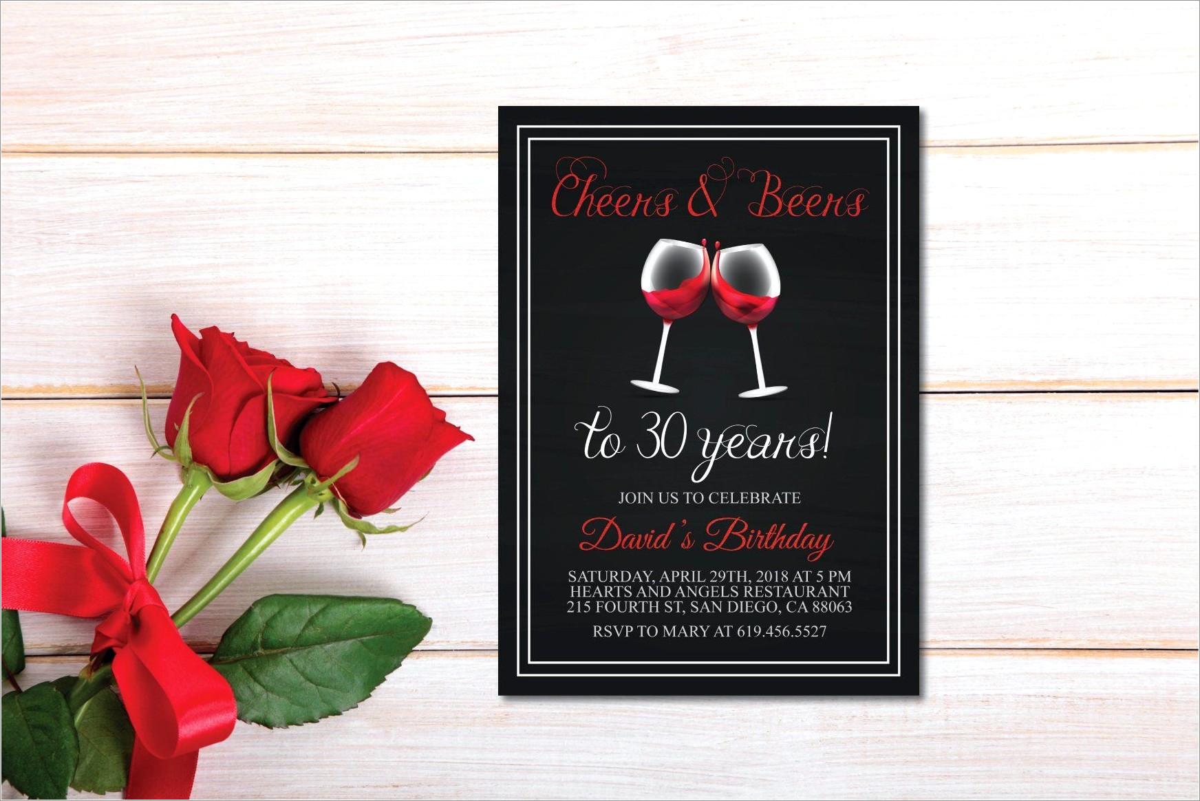 Red And Black Birthday Invitations