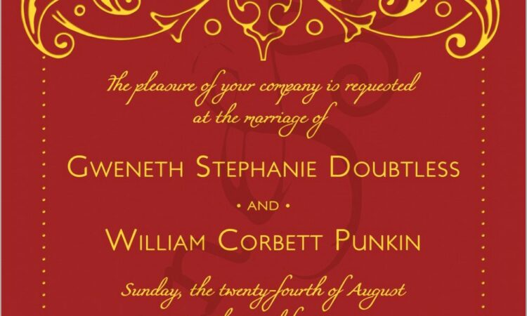 Red And Gold Wedding Invitation Templates