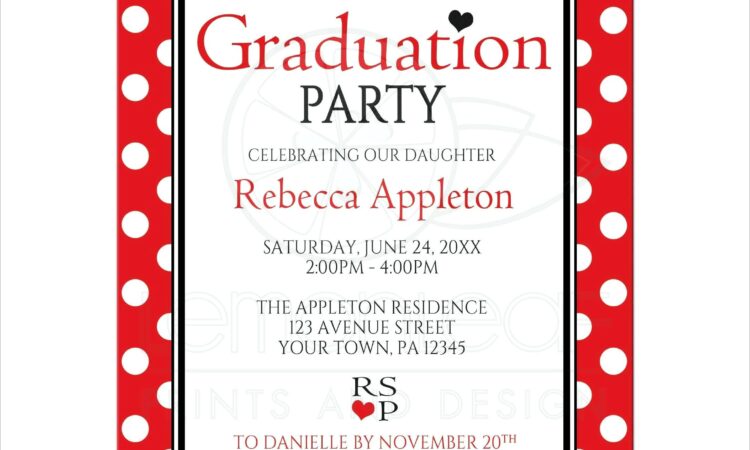 Red And White Graduation Invitations