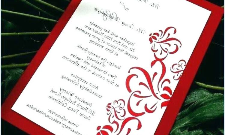 Red And White Wedding Invitations Templates