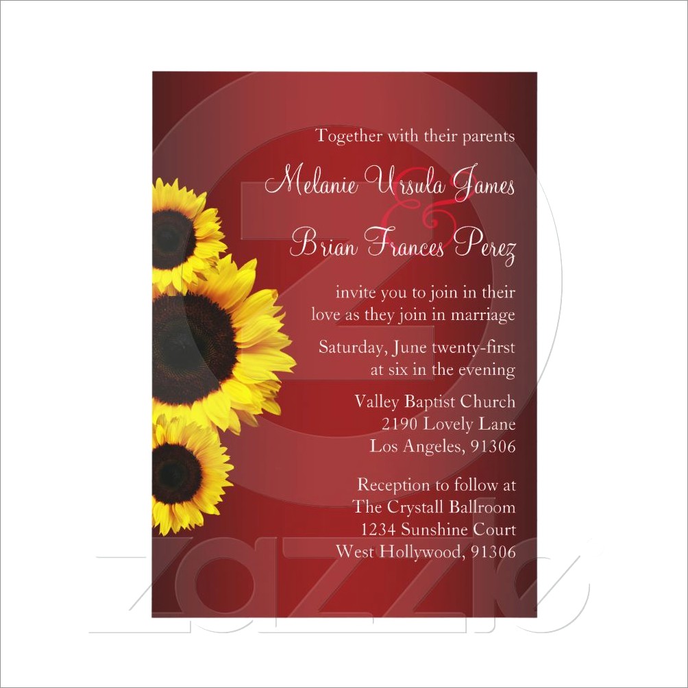 Red And Yellow Wedding Invitations
