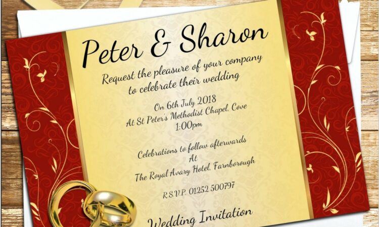 Red Gold Wedding Invitations