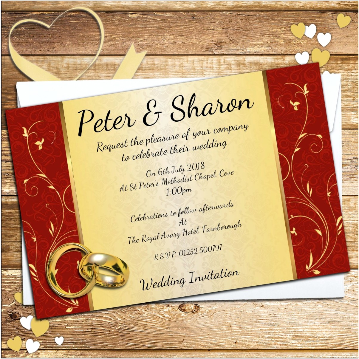 Red Gold Wedding Invitations