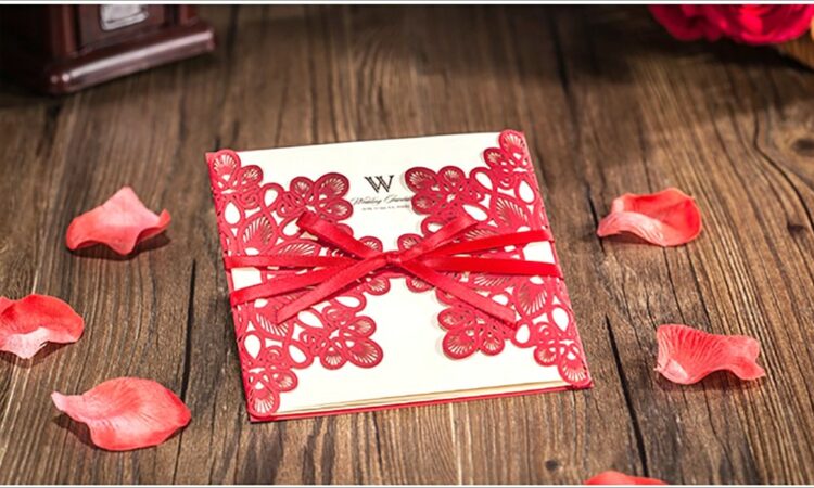 Red Lace Wedding Invitations