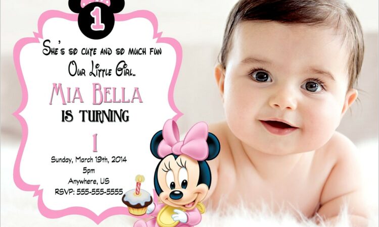 Red Minnie Mouse 1st Birthday Invitations