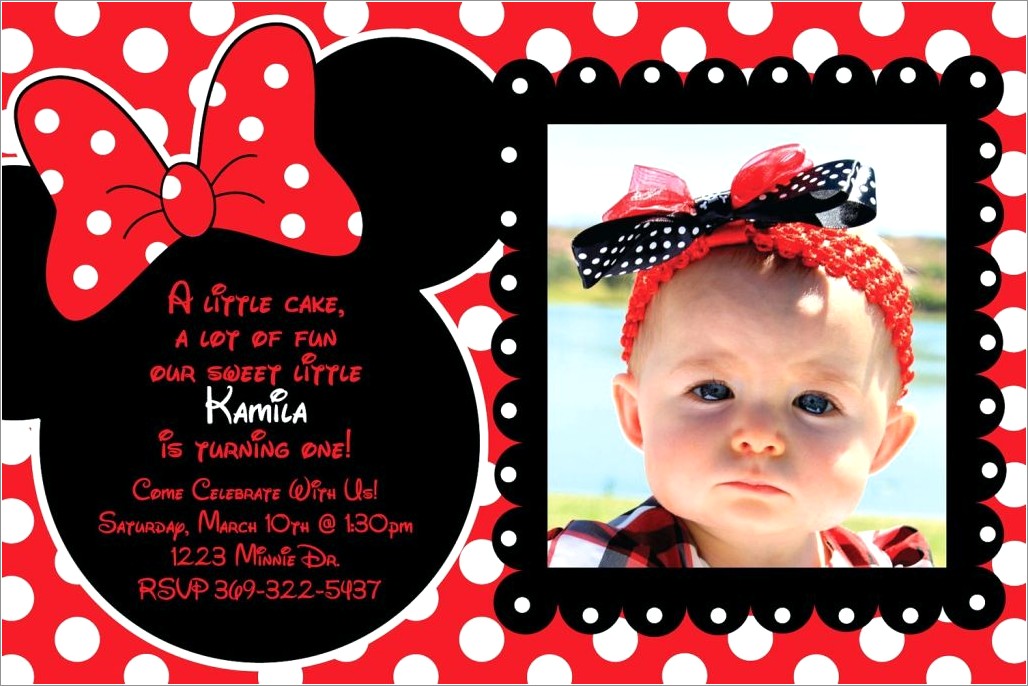 Red Minnie Mouse Invitations Template