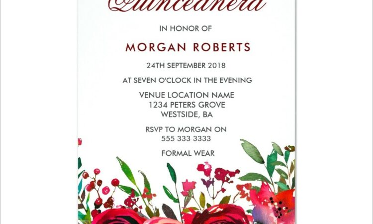 Red Rose Quinceanera Invitations