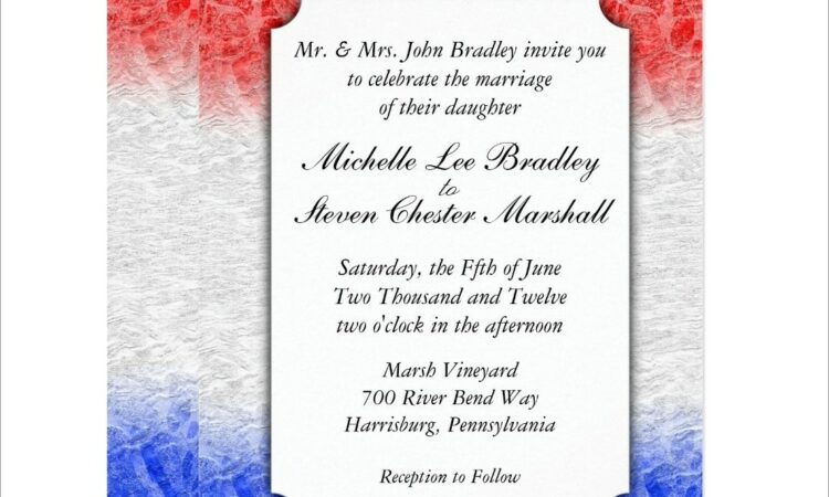 Red White And Blue Wedding Invitations