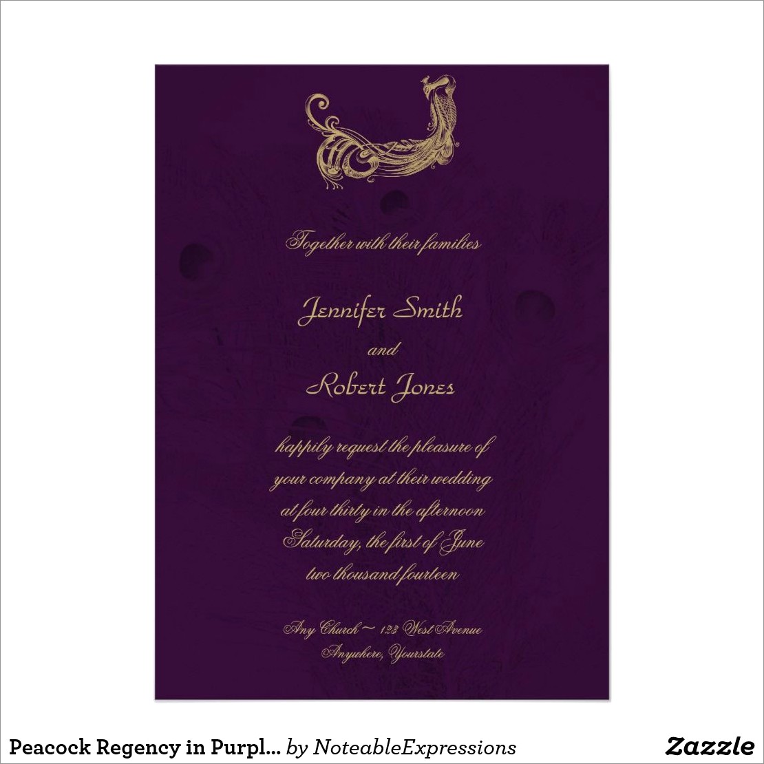 Regency Purple Wedding Invitations