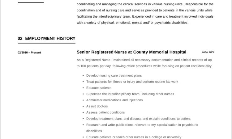 Registered Nurse New Graduate Resume