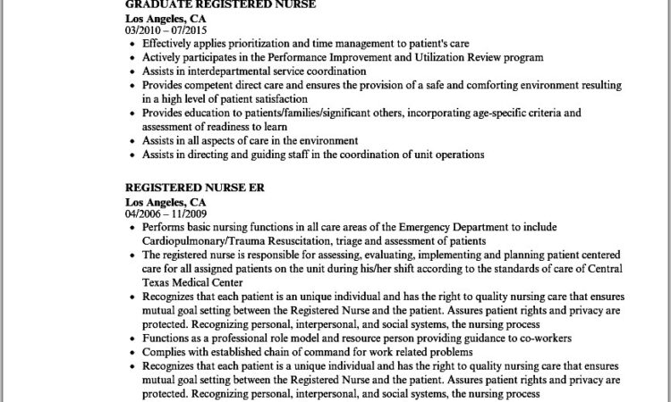 Registered Nurse Resume Skills Examples