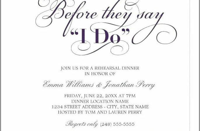 Rehearsal Dinner Invite Samples