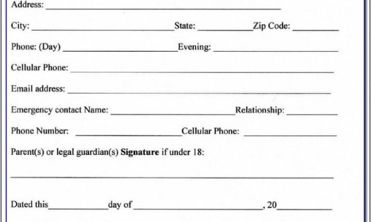 Release Of Liability Template Canada