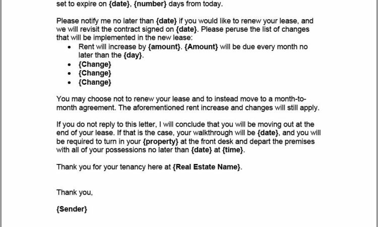 Renewal Of Tenancy Agreement Letter Template Nz