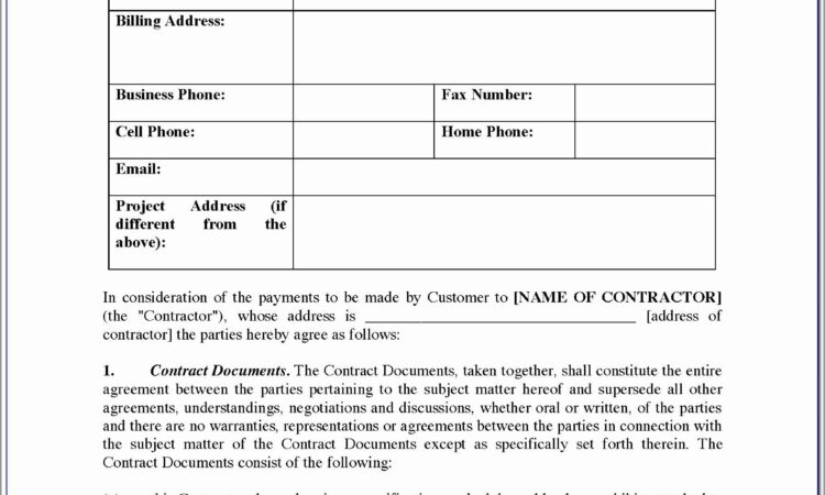 Renovation Contract Template Free