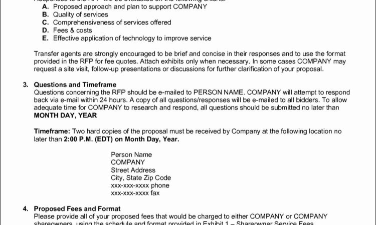 Request For Bid Proposal Example