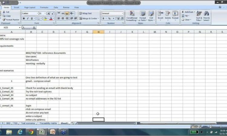 Requirement Traceability Matrix Template With Example