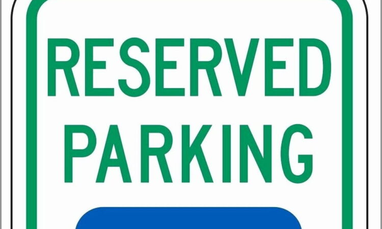 Reserved Parking Sign Template