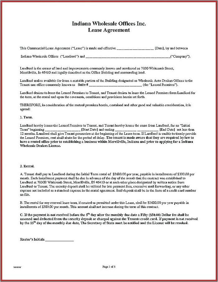 Resident Landlord Contract Template