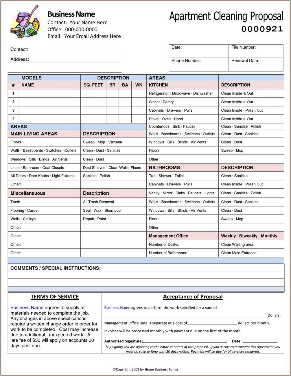Residential Cleaning Proposal Template Pdf