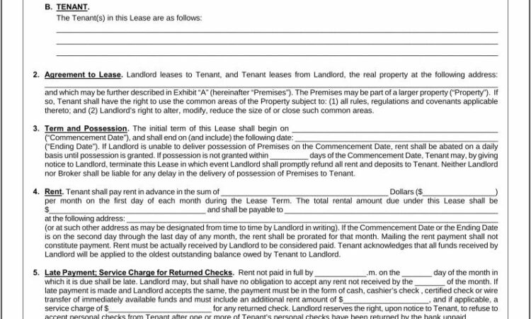 Residential Lease Agreement Florida Association Of Realtors