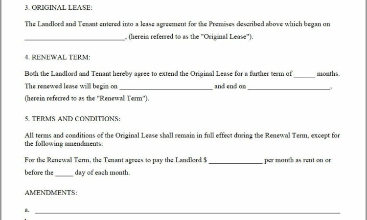 Residential Lease Agreement Renewal Form Ontario