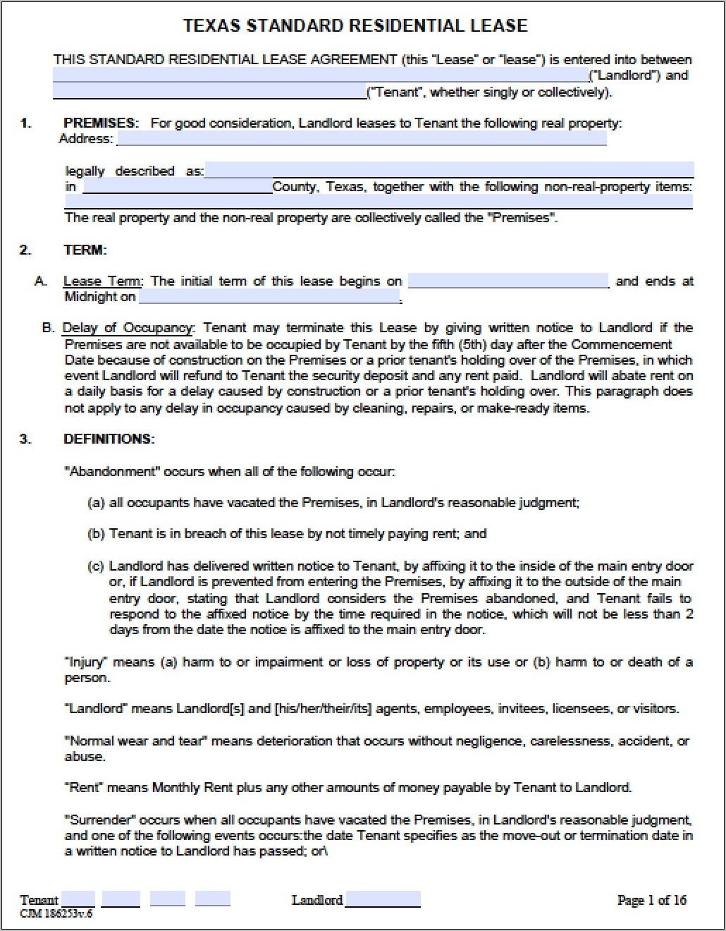 Residential Lease Agreement Template Doc