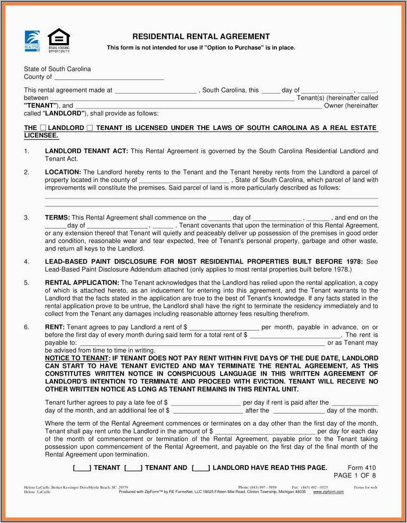 Residential Lease Agreement Template Michigan