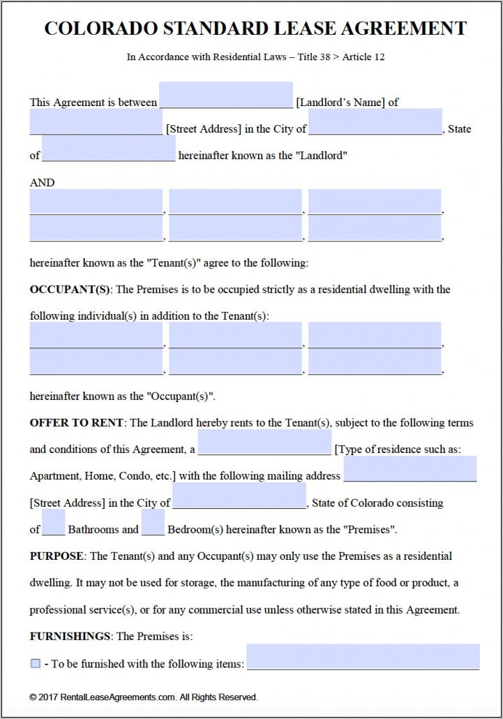 Residential Lease Agreement Template Word
