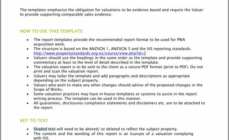 Residential Property Valuation Report Template