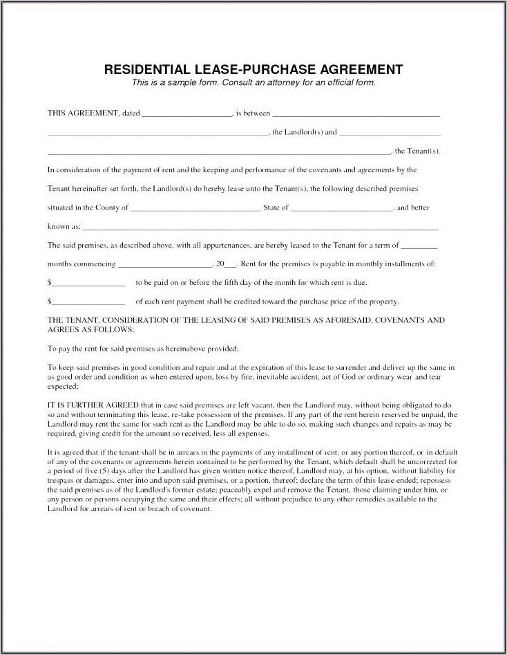 Residential Tenancy Agreement Template Free