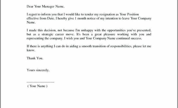 Resignation Letter Format Free