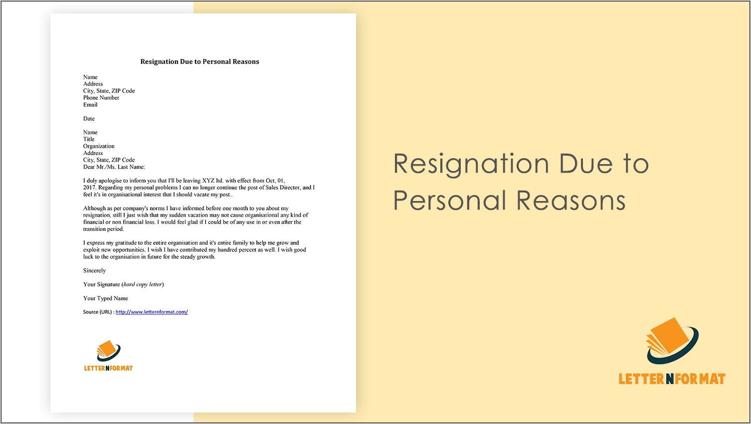 Resignation Letter Format Pdf