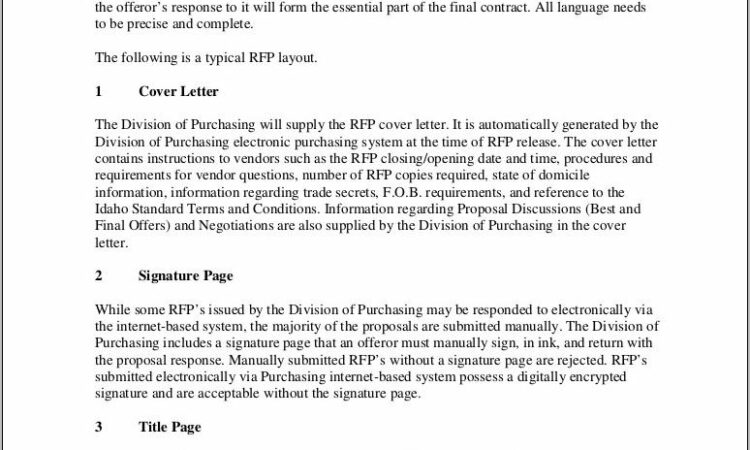 Response To Rfp Cover Letter Sample