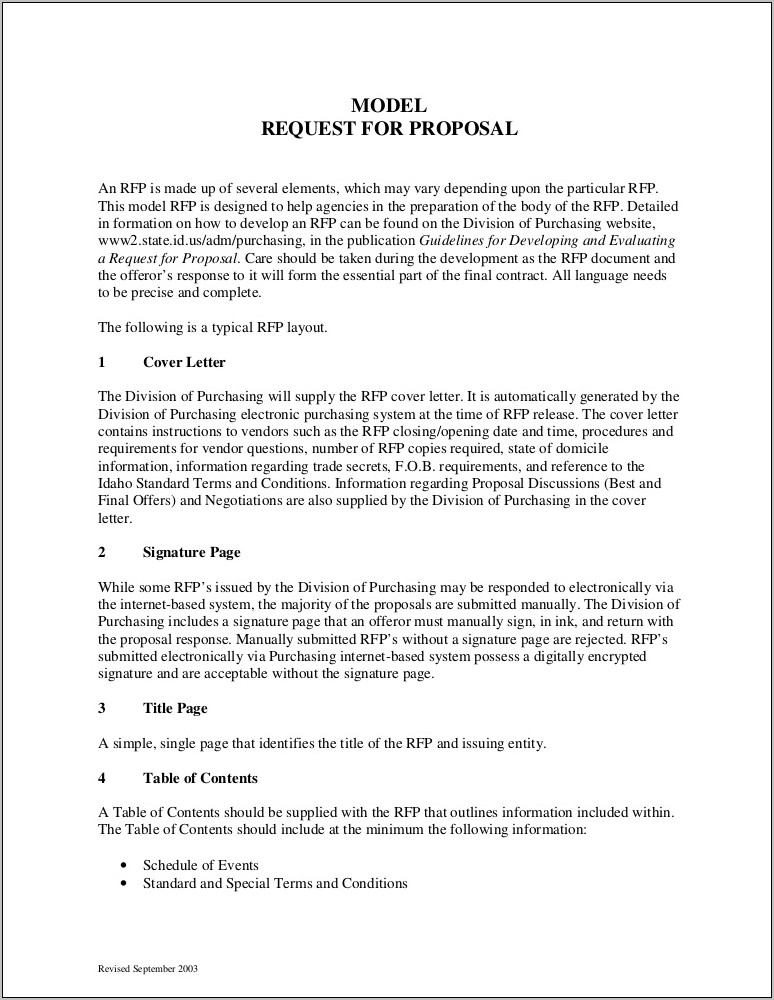 Response To Rfp Cover Letter Sample